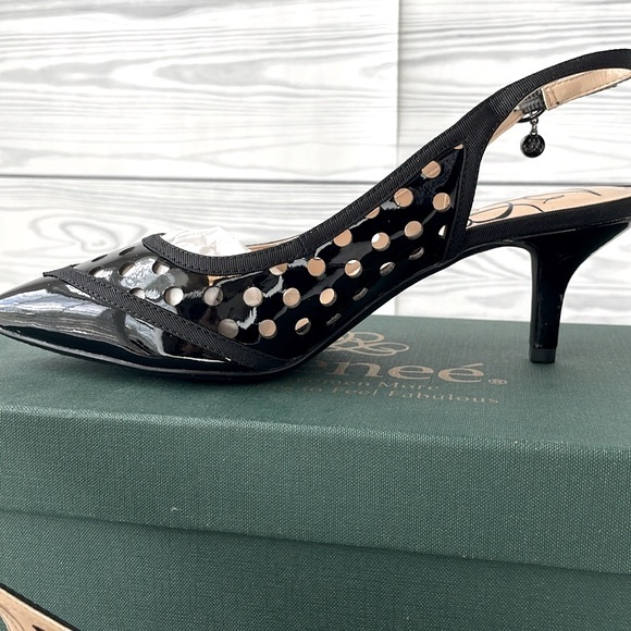 J.Renee “Adalyn” Patent Leather Kitten Heel Sling Backs - Picture 5 of 13